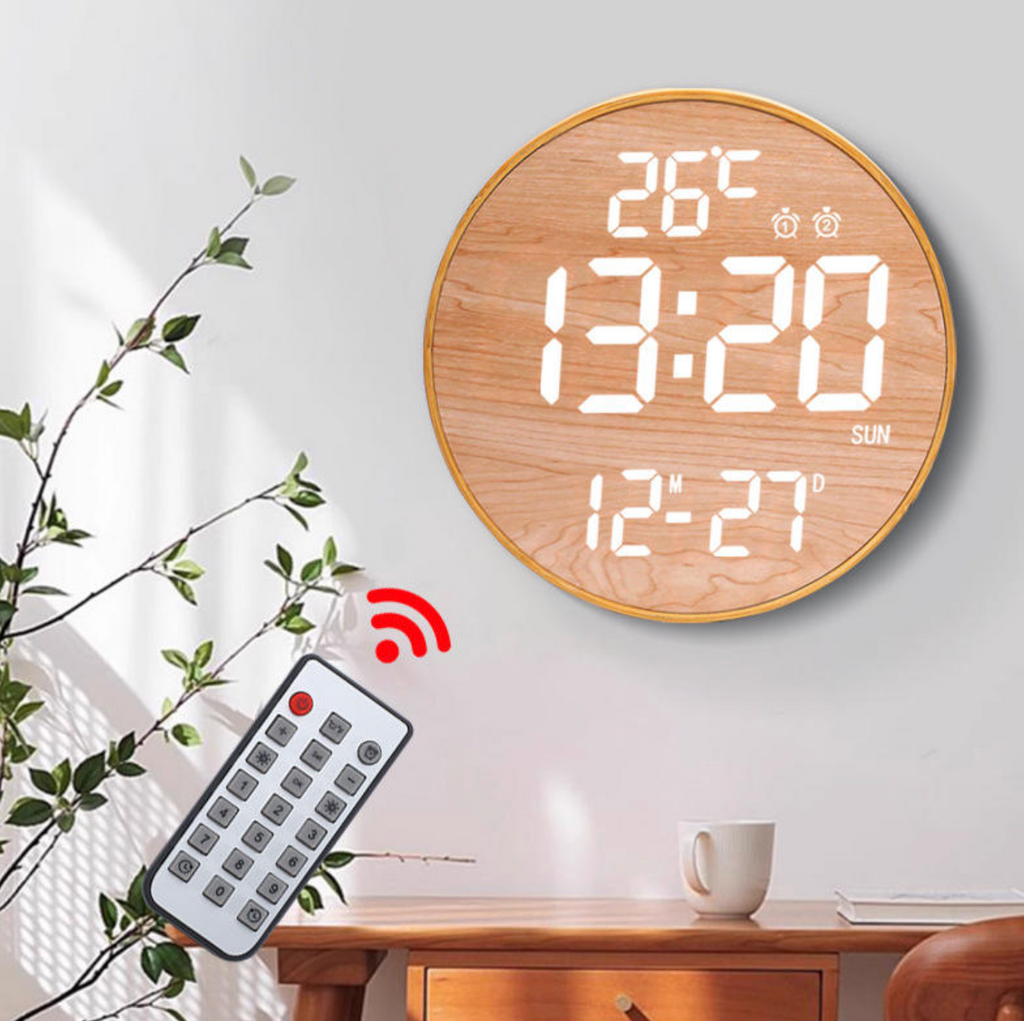 Large LED Digital Wall Clock with Calendar – Modern Display Clock for Home & Office
