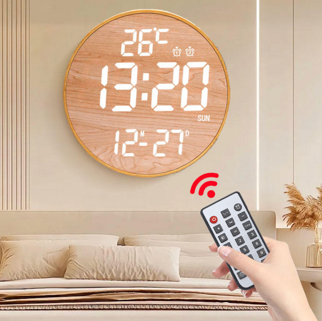 Large LED Digital Wall Clock with Calendar – Modern Display Clock for Home & Office