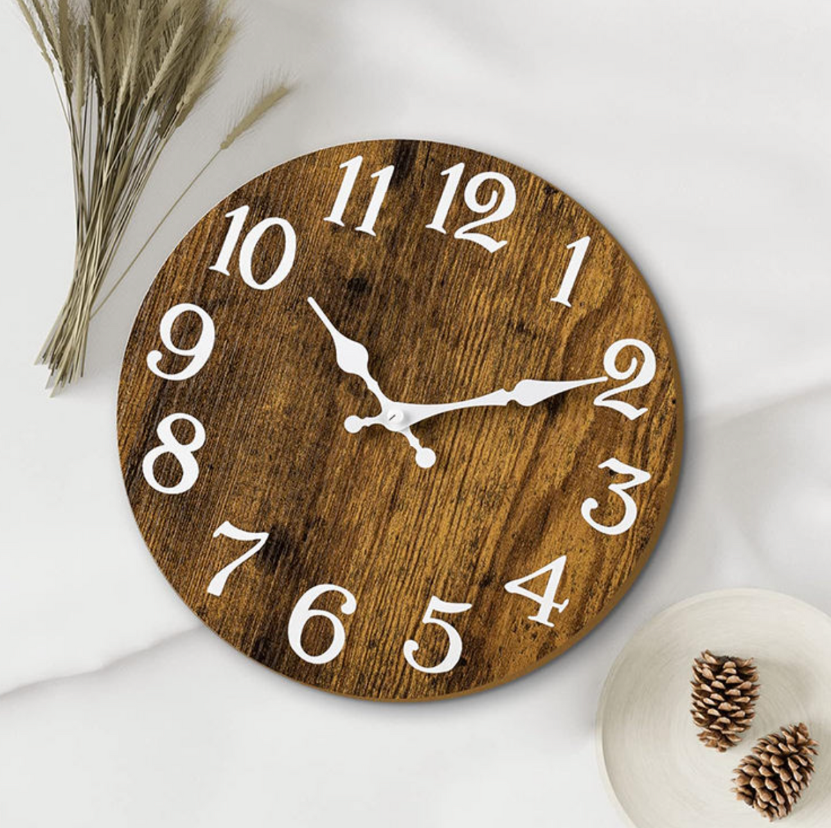 Minimalist Wooden Silent Wall Clock – Battery-Powered Modern Home Décor