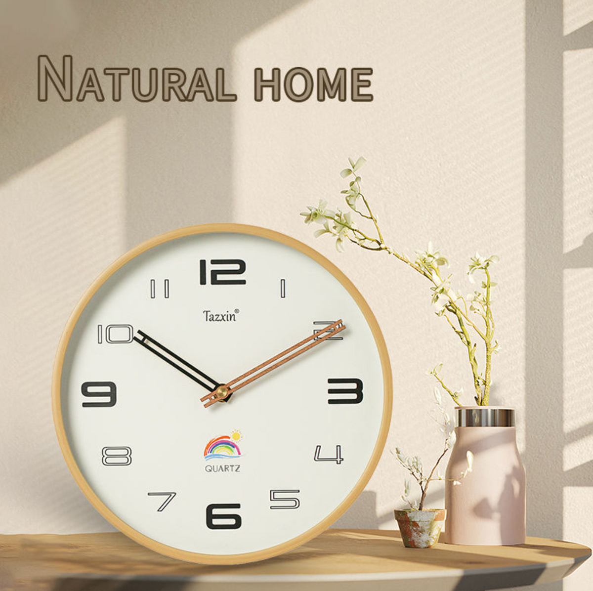 Modern Nordic Wooden Wall Clock – Minimalist Round Home Décor